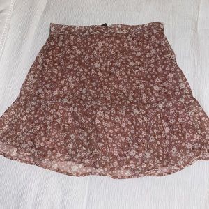 Pink Floral Mini Skirt